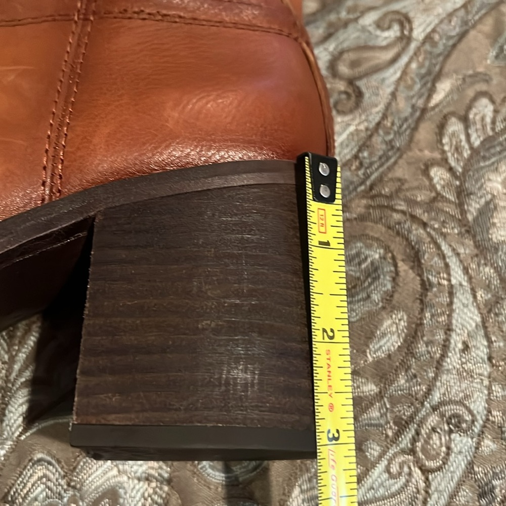 Franco Sarto Brown Leather Mid-Calf Heeled Boots - Picture 8 of 9
